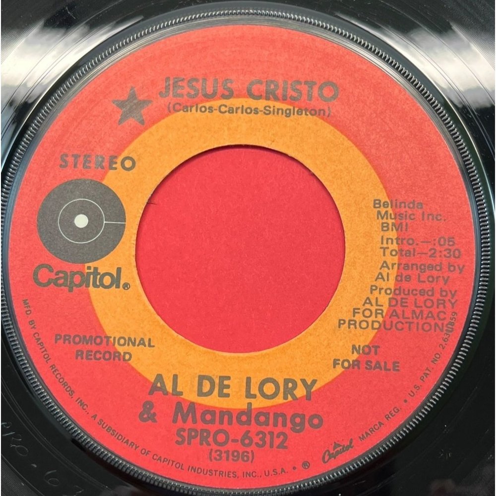 Al De Lory & Mandango Jesus Cristo 45 Soul Promo Capitol 6319 VG+/NM